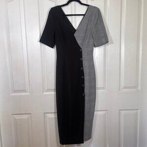 FAME & Partners Black & Plaid Everly Dress SIze 2 Pinup